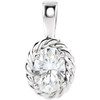 14 Karat White Gold Forever One Moissanite Pendant