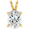 14 Karat Yellow Gold 8x6mm Oval  Forever One Moissanite Pendant