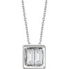 14 Karat White Gold 0.25 Carat Diamond Baguette 16 inch Necklace