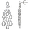 Genuine 14 Karat White Gold 0.85 Carat Diamond Dangle Earrings