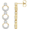 Genuine 14 Karat Yellow Gold 0.50 Carat Diamond Geometric Dangle Earrings