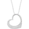 14 Karat White Gold 0.20 Carat Diamond Heart 16 inch Necklace