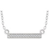 Buy 14 Karat White Gold .05 Carat Diamond Bar 16 inch Necklace