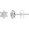 14 Karat White Gold 0.40 Carat Diamond Flower Earrings