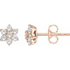 14 Karat Rose Gold 0.40 Carat Diamond Flower Earrings