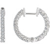 Shop 14 Karat White Gold 1.00 Carat Diamond Hoop Earrings