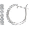 Shop 14 Karat White Gold 0.60 Carat Diamond Hoop Earrings