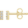 14 Karat Yellow Gold .05 Carat Diamond Bar Earrings
