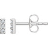 14 Karat White Gold .05 Carat Diamond Bar Earrings