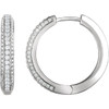 14 Karat White Gold 0.75 Carat Diamond Hoop Earrings