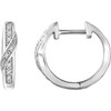 14 Karat White Gold .05 Carat Diamond Hoop Earrings