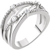 14 Karat White Gold 0.33 Carat Diamond Criss Cross Ring