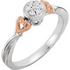 10 Karat White Gold and Rose 0.10 Carat Diamond Promise Ring