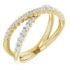 White Lab Grown Diamond Ring in 14 Karat Yellow Gold 0.50 Carat Lab Grown Diamond Criss-Cross Ring