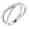 White Lab Grown Diamond Ring in 14 Karat White Gold 0.50 Carat Lab Grown Diamond Criss-Cross Ring