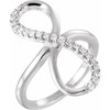 Genuine Diamond set in 14 Karat White Gold 0.25 Carat Diamond Infinity Inspired Ring