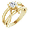 14 Karat Yellow Gold 5 mm Round Forever One Moissanite Ring