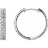 14 Karat White Gold 0.33 Carat Diamond Geometric Hoop Earrings