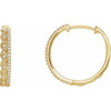 14 Karat Yellow Gold 0.25 Carat Diamond Geometric Hoop Earrings
