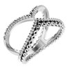 Genuine Diamond set in 14 Karat White Gold 0.50 Carat Diamond Negative Space Ring