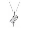 Created Moissanite Necklace in 14 Karat  Gold 4 mm Round Forever One Moissanite 3 Stone 16 inch Necklace