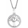 Genuine Diamond Necklace in 14 Karat Genuine Gold 0.20 Carat Diamond Tree of Life 16 inch Necklace