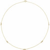 White Diamond Necklace in 14 Karat Yellow Gold 0.33 Carat Diamond 5-Station 16 inch Necklace