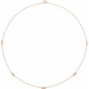 White Diamond Necklace in 14 Karat Rose Gold 0.33 Carat Diamond 5-Station 16 inch Necklace