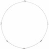 White Diamond Necklace in 14 Karat White Gold 0.33 Carat Diamond 5-Station 18 inch Necklace