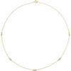 White Diamond Necklace in 14 Karat Yellow Gold 0.33 Carat Diamond 5-Station 20 Necklace