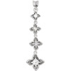14 Karat White Gold 0.50 Carat Journey Diamond Linked Floral Inspired Pendant