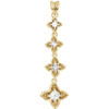 18 Karat Yellow Gold 0.50 Carat Journey Diamond Linked Floral Inspired Pendant