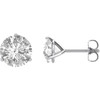 14 Karat White Gold 7.5mm Round Forever One Moissanite Earrings