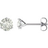 Genuine 14 Karat White Gold 5mm Round Genuine Charles Colvard Forever One Moissanite Earrings