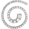 18 Karat White Gold 0.12 Carat Diamond Spiral Journey Pendant