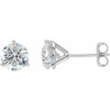 White Diamonds set in 14 Karat White Gold 0.50 Carat Diamond Stud Earrings