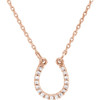 Buy 14 Karat Rose Gold .08 Carat Diamond Horseshoe 16 inch Necklace