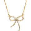 Buy 14 Karat Yellow Gold 0.25 Carat Diamond Bow 16 inch Necklace