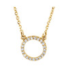 Buy 14 Karat Yellow Gold 0.10 Carat Diamond Circle 16 inch Necklace