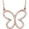 Buy 14 Karat Rose Gold 0.33 Carat Diamond Butterfly 16 inch Necklace