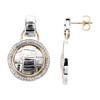Sterling Silver and 14 Karat Yellow Gold 0.50 Carat Diamond Earrings