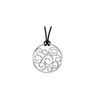 Sterling Silver 00.17 Carat Diamond Pendant18 inch Leather Cord