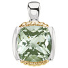 14 Karat Yellow Gold and Sterling Silver Green Quartz Pendant