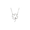 Genuine 14 Karat White Gold 0.33 Carat Diamond Clover 16 inch Necklace