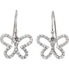 14 Karat White Gold 0.40 Carat Diamond Butterfly Earrings