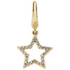 Genuine 14 Karat Yellow Gold 00.17 Carat Diamond Star Charm