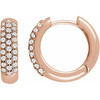 14 Karat Rose Gold 0.33 Carat Diamond Pave Hoop Earrings