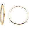 14 Karat Yellow Gold 0.60 Carat Diamond Inside Outside Hoop Earrings