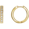 14 Karat Yellow Gold 0.75 Carat Diamond Inside Outside Hoop Earrings
