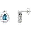 London Blue Topaz and Diamond Earrings
